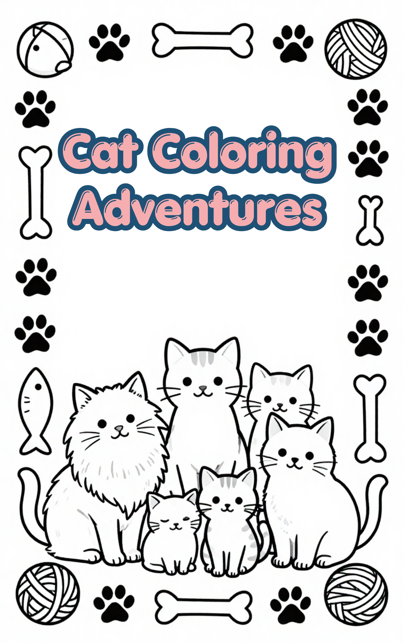 Cat Coloring Pages Bundle