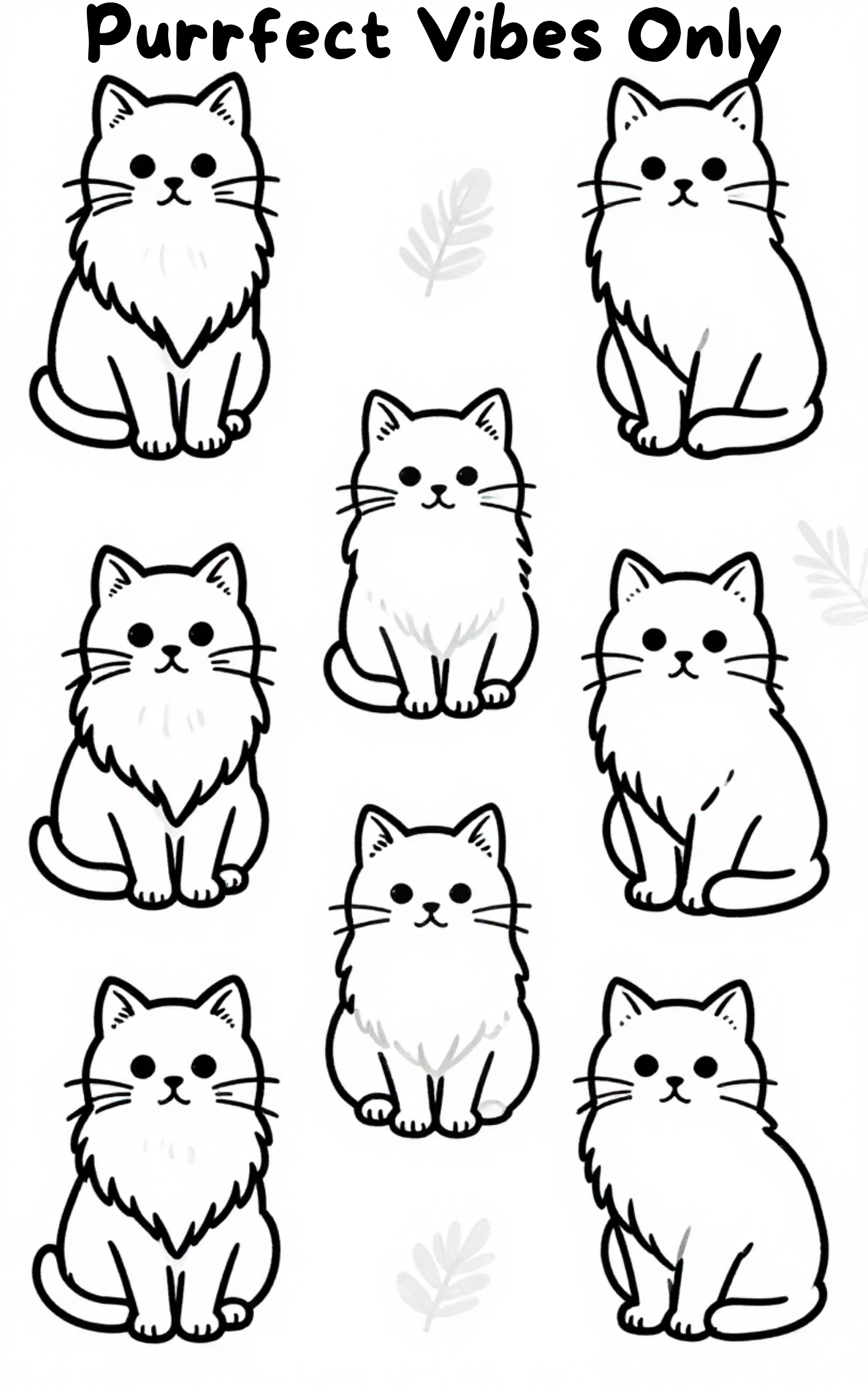 Cat Coloring Pages Bundle