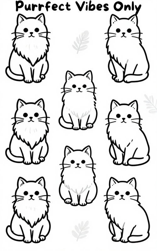 Cat Coloring Pages Bundle